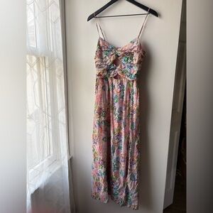 ASTR THE LABEL EMINE DRESS IN PINK BLUE FLORAL